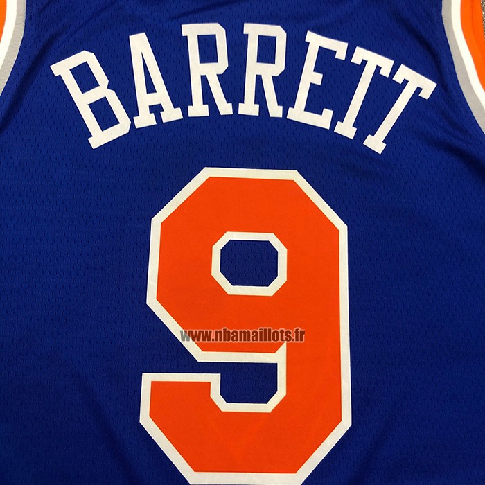 Maillot New York Knicks Rj Barrett NO 9 Icon Bleu
